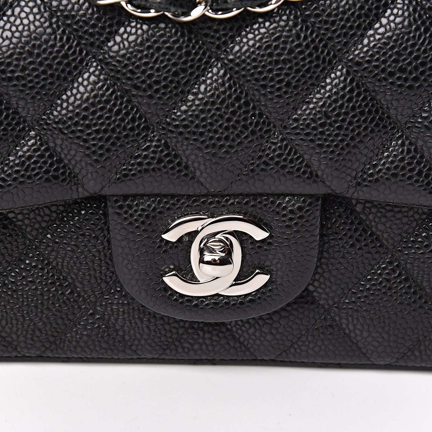 Caviar Quilted Mini Rectangular Flap Black