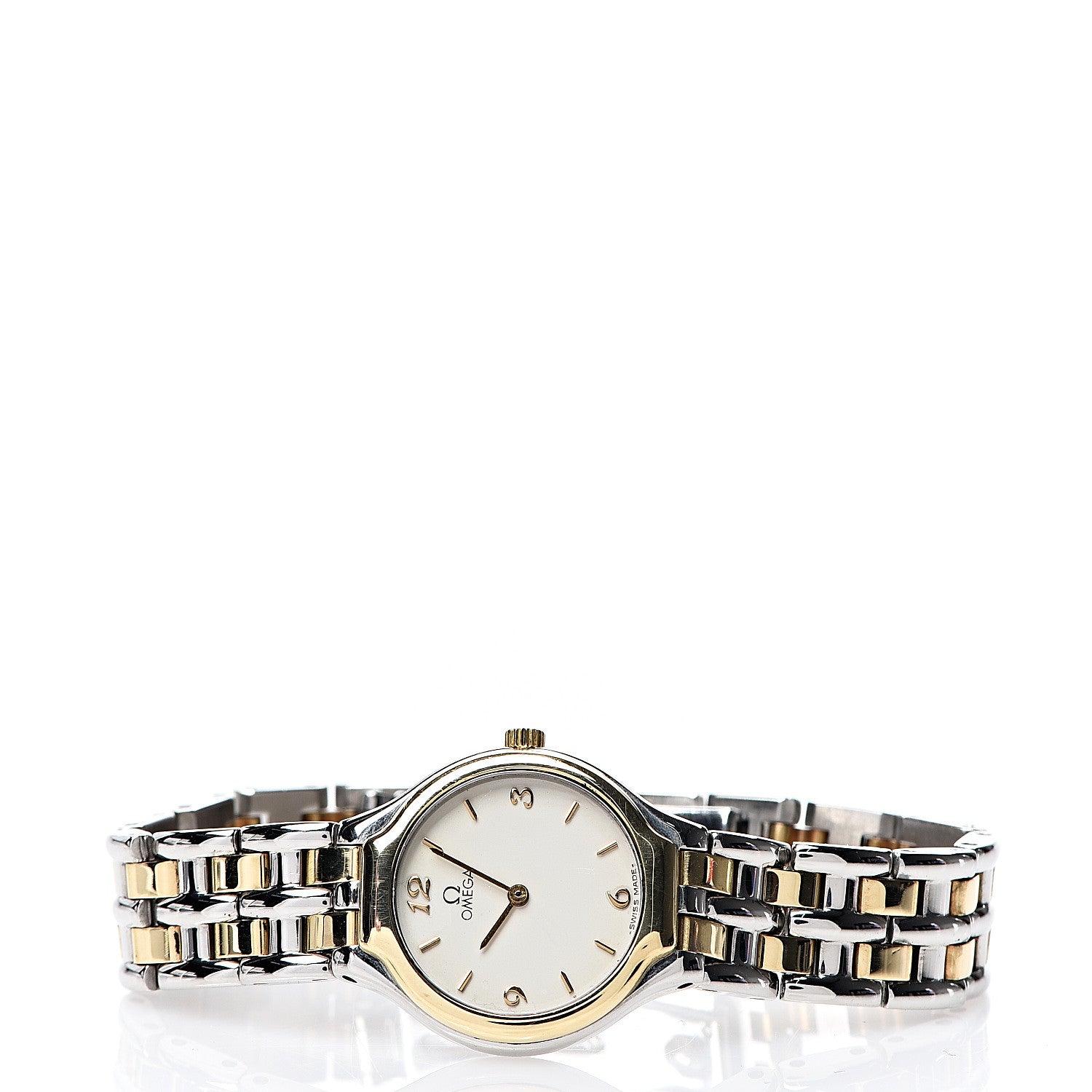Omega Stainless Steel 18K Yellow Gold 23mm De Ville Quartz Watch White 396.1016 2 of 6