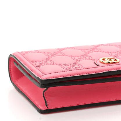 Gucci Calfskin GG Matelasse Chain Wallet Rhodamine Pink 9 of 10