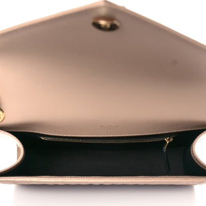 Saint Laurent Grain De Poudre Textured Mixed Matelasse Triquilt Large Monogram Satchel Natural Tan 5 of 10