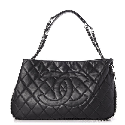 Chanel Caviar Quilted Expandable Zip Shoulder Bag Black 1 of 10