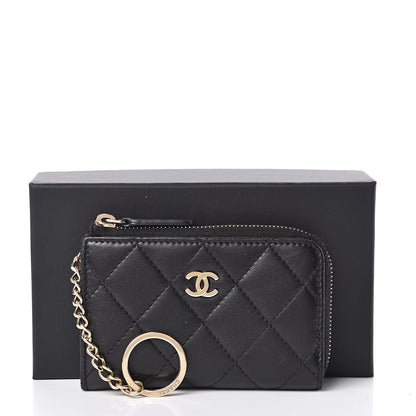Chanel Lambskin Quilted Key Holder Case Black 8 of 8