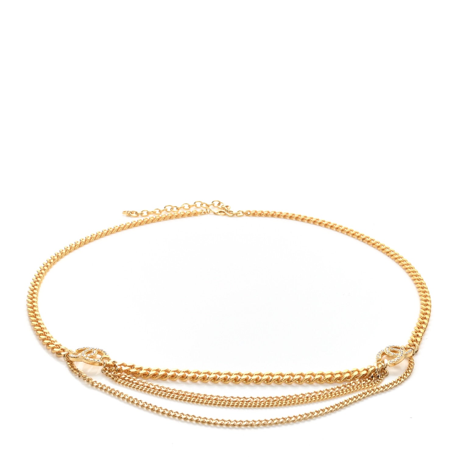 Chanel Crystal CC Multi Strand Chain Belt Gold 1 of 4