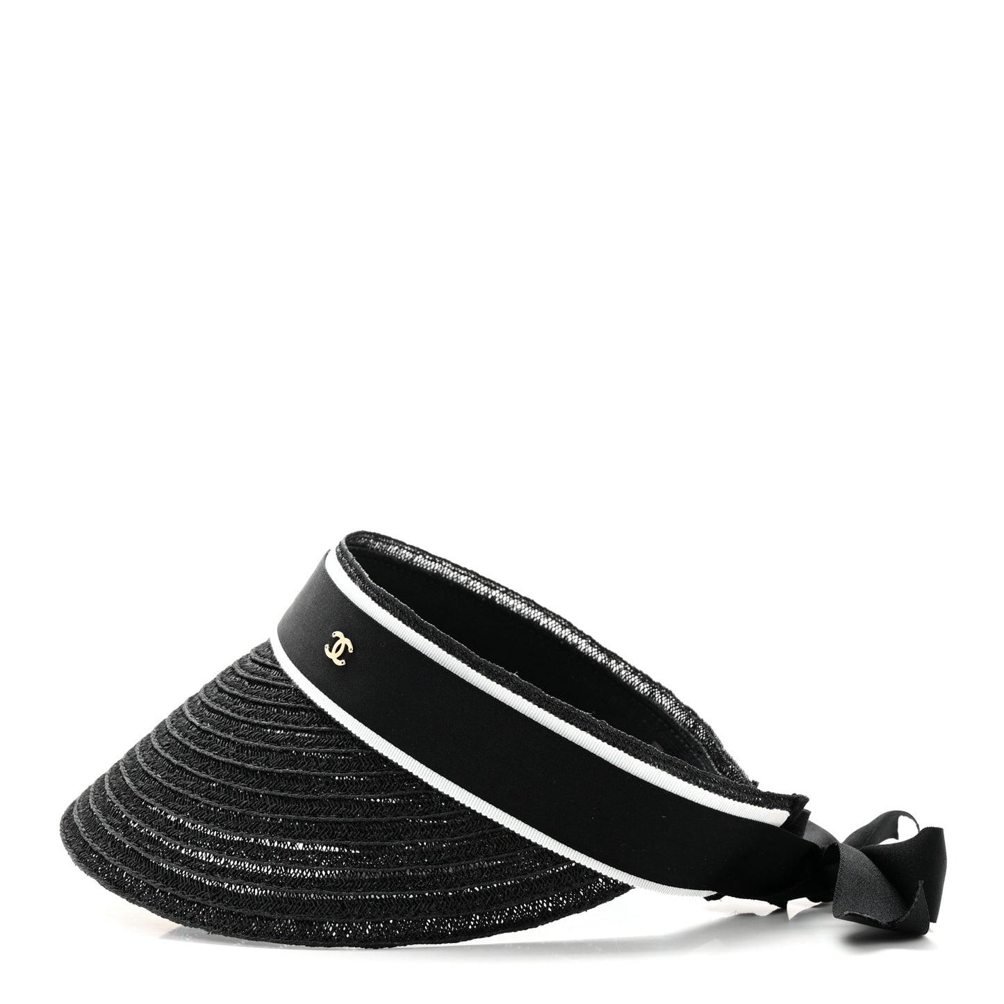 Abaca Cotton Ribbon Visor S Black