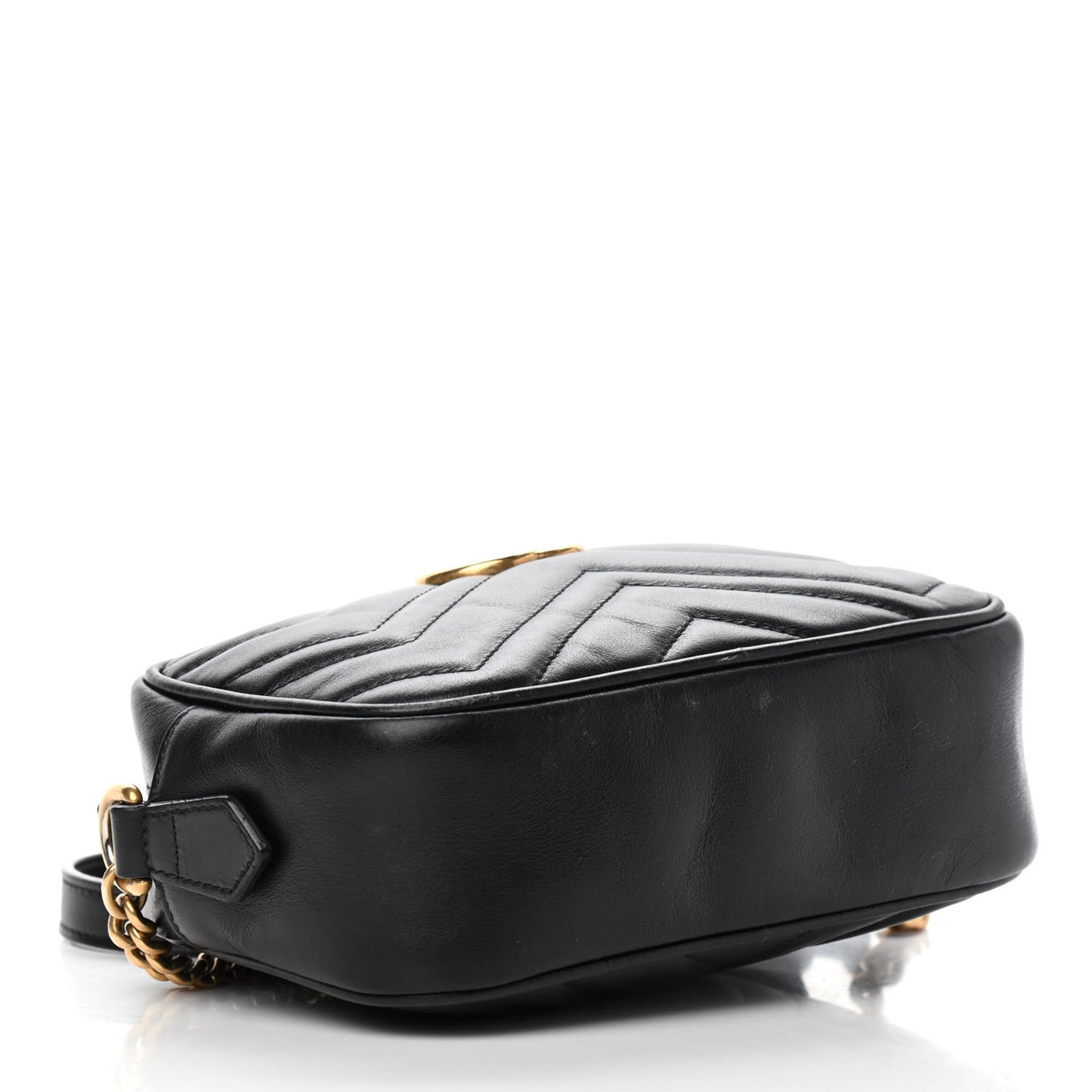 Calfskin Matelasse Mini GG Marmont Chain Shoulder Bag Black