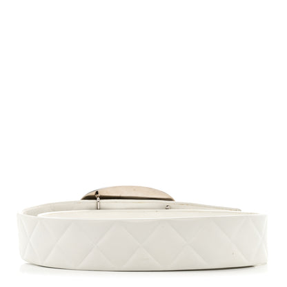 Chanel Lambskin Quilted CC Belt 80 32 White 2 of 10