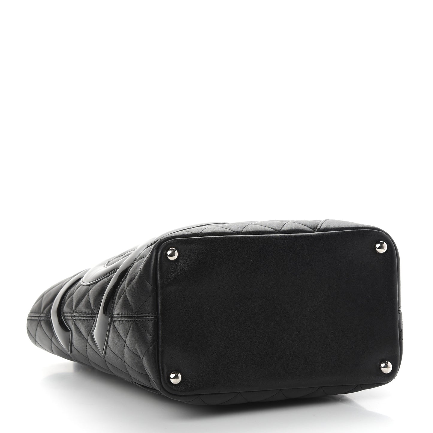 Calfskin Quilted Medium Cambon Tote Black