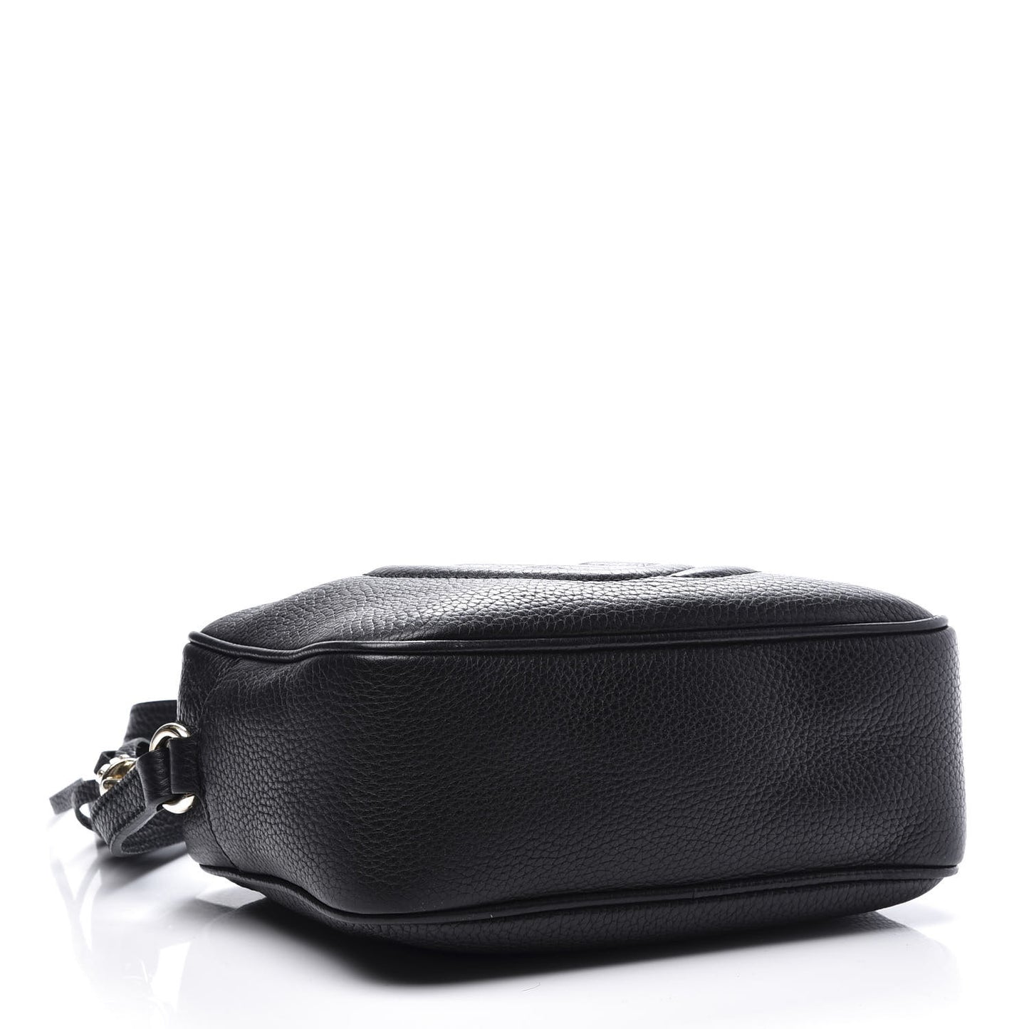 Pebbled Calfskin Small Soho Disco Bag Black