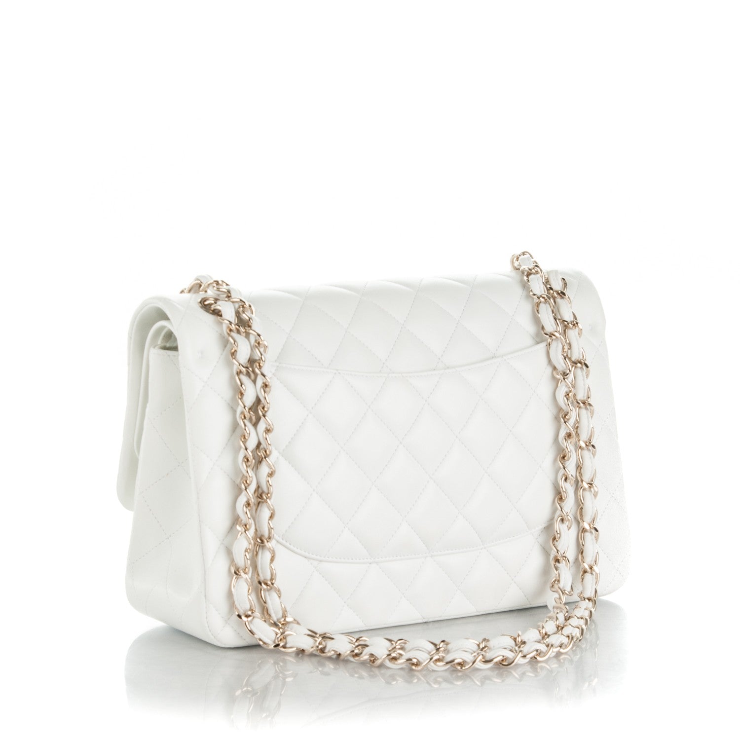 Chanel Lambskin Quilted Jumbo Double Flap White 4 of 8