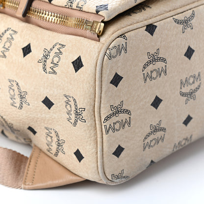 MCM Visetos Studded Small Dual Stark Backpack Beige 9 of 10