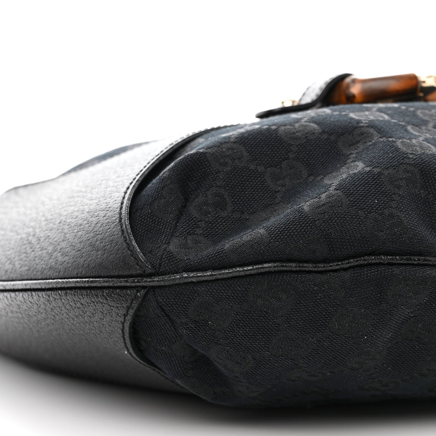 Gucci Monogram Bamboo Horsebit Amalfi Hobo Black 9 of 10
