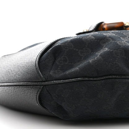 Gucci Monogram Bamboo Horsebit Amalfi Hobo Black 9 of 10