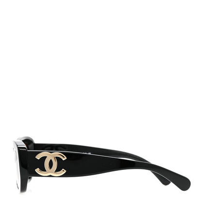 Chanel Acetate Rectangle Sunglasses 5493 Black Brown 3 of 8