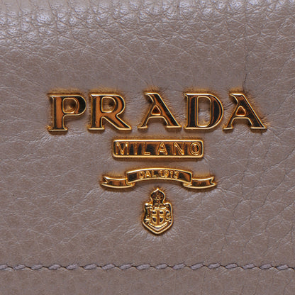 Prada Vitello Daino Compact Wallet Argilla 2 of 7