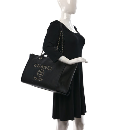 Chanel Caviar Medium Studded Deauville Tote Black 2 of 10