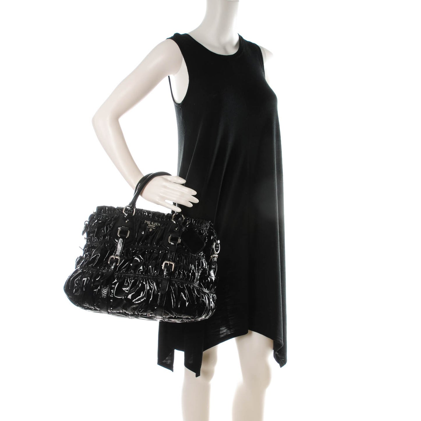 Vernice Gaufre Tote Black