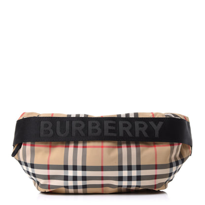 Burberry Nylon Vintage Check Sonny Bum Bag Archive Beige Black 1 of 11