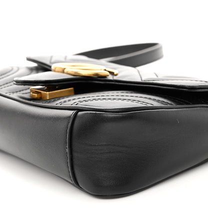 Gucci Calfskin Matelasse Mini GG Marmont Shoulder Bag Black 10 of 11