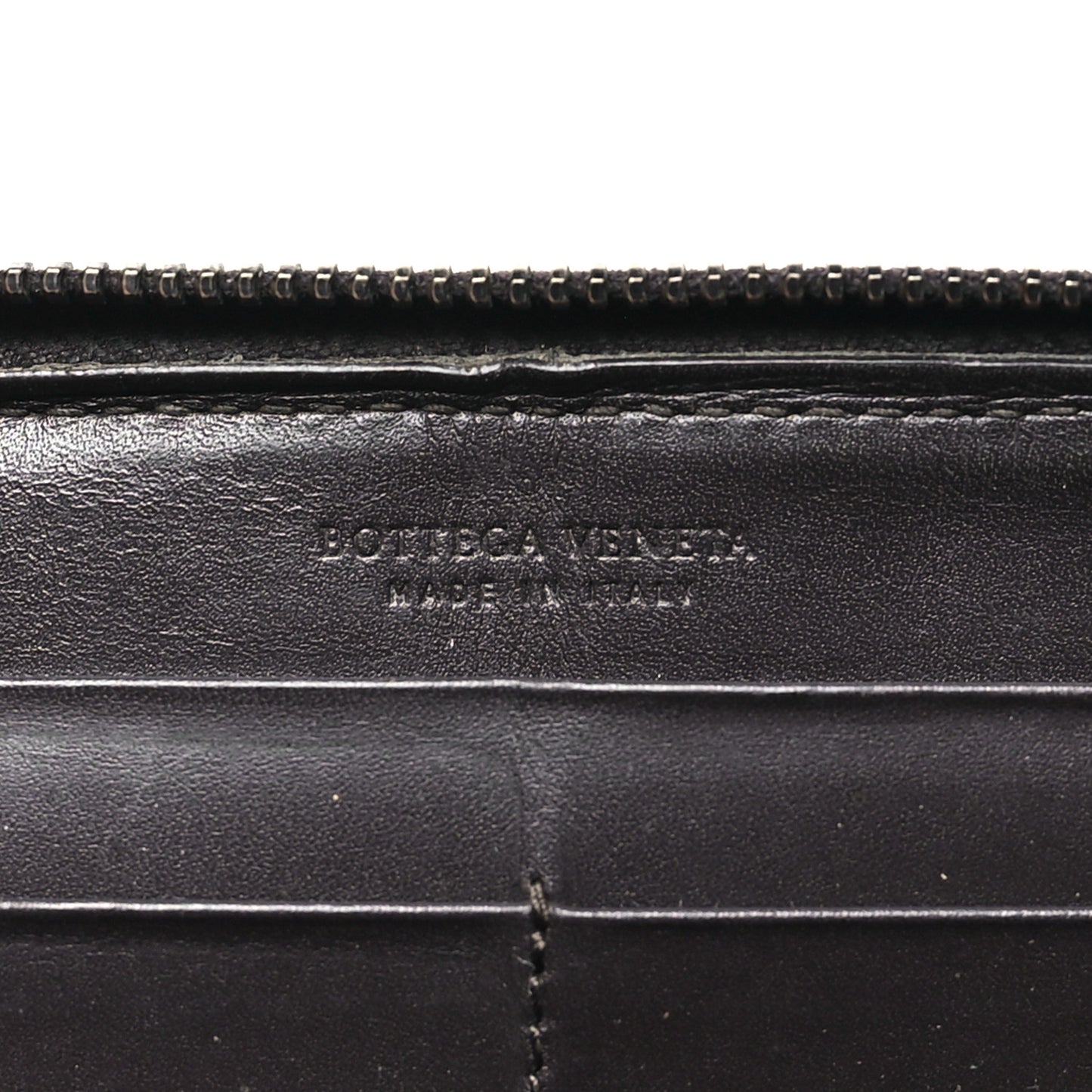 Nappa Intrecciato Zip Around Wallet Ebano