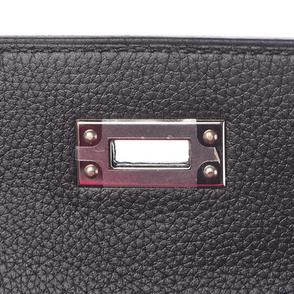 Hermes Togo Horseshoe Kelly Retourne 25 Black Magnolia 18 of 41