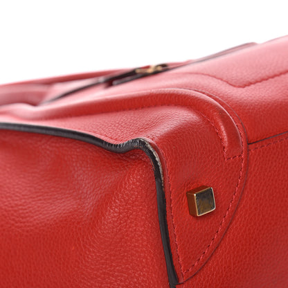 Celine Drummed Calfskin Mini Luggage Red 11 of 15