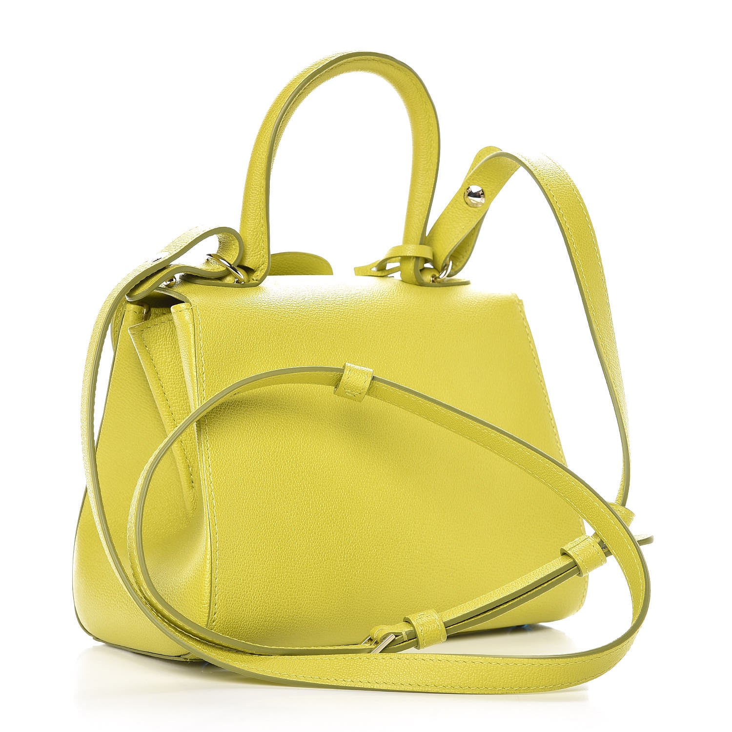 Delvaux Grained Calfskin Mini Brillant Satchel Absinthe Lime 3 of 8