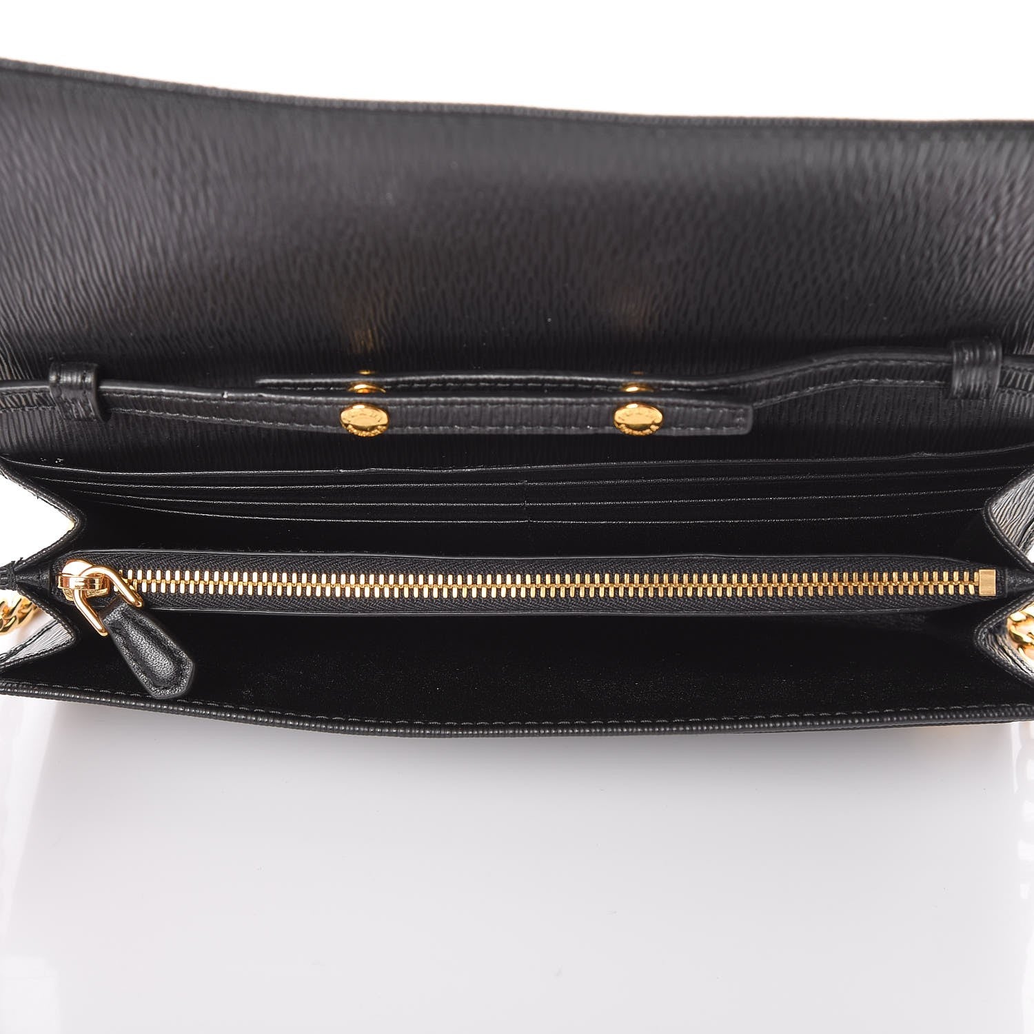 Prada Vitello Move Chain Wallet Black 5 of 7