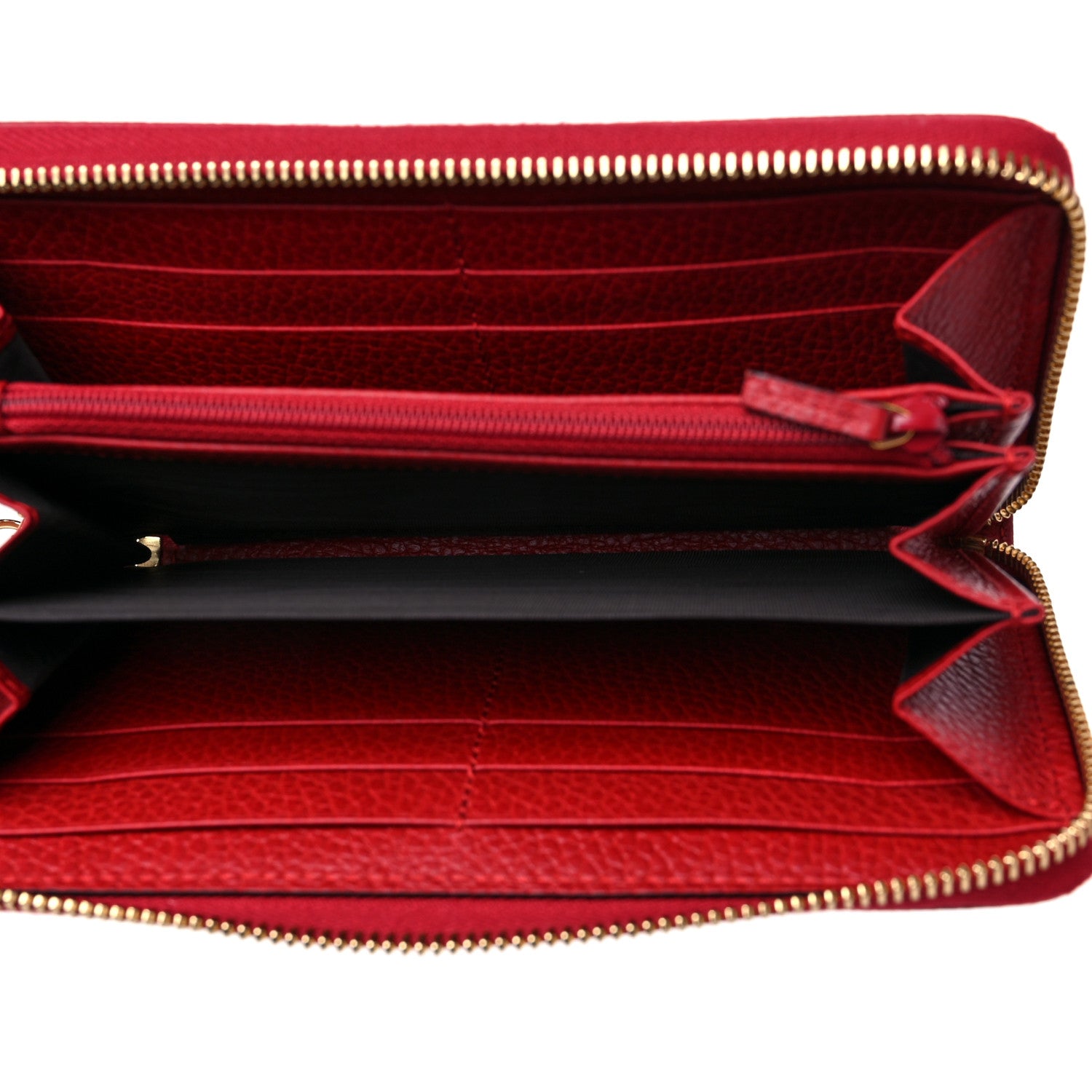 Gucci Calfskin GG Marmont Continental Zip Wallet Hibiscus Red 5 of 11