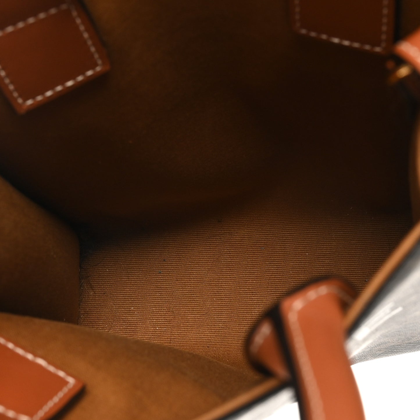 Triomphe Canvas Calfskin Mini Vertical Cabas Tan