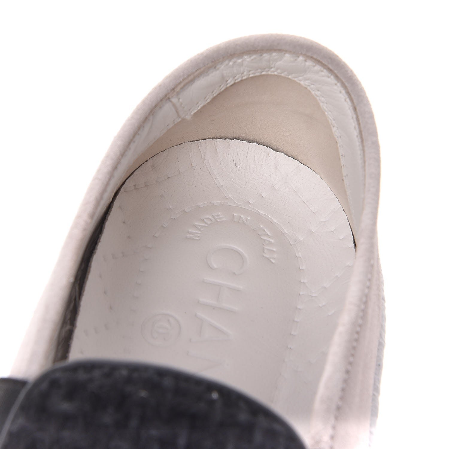 Chanel Lambskin Patent Calfskin CC Sneakers 38 White Black 8 of 12
