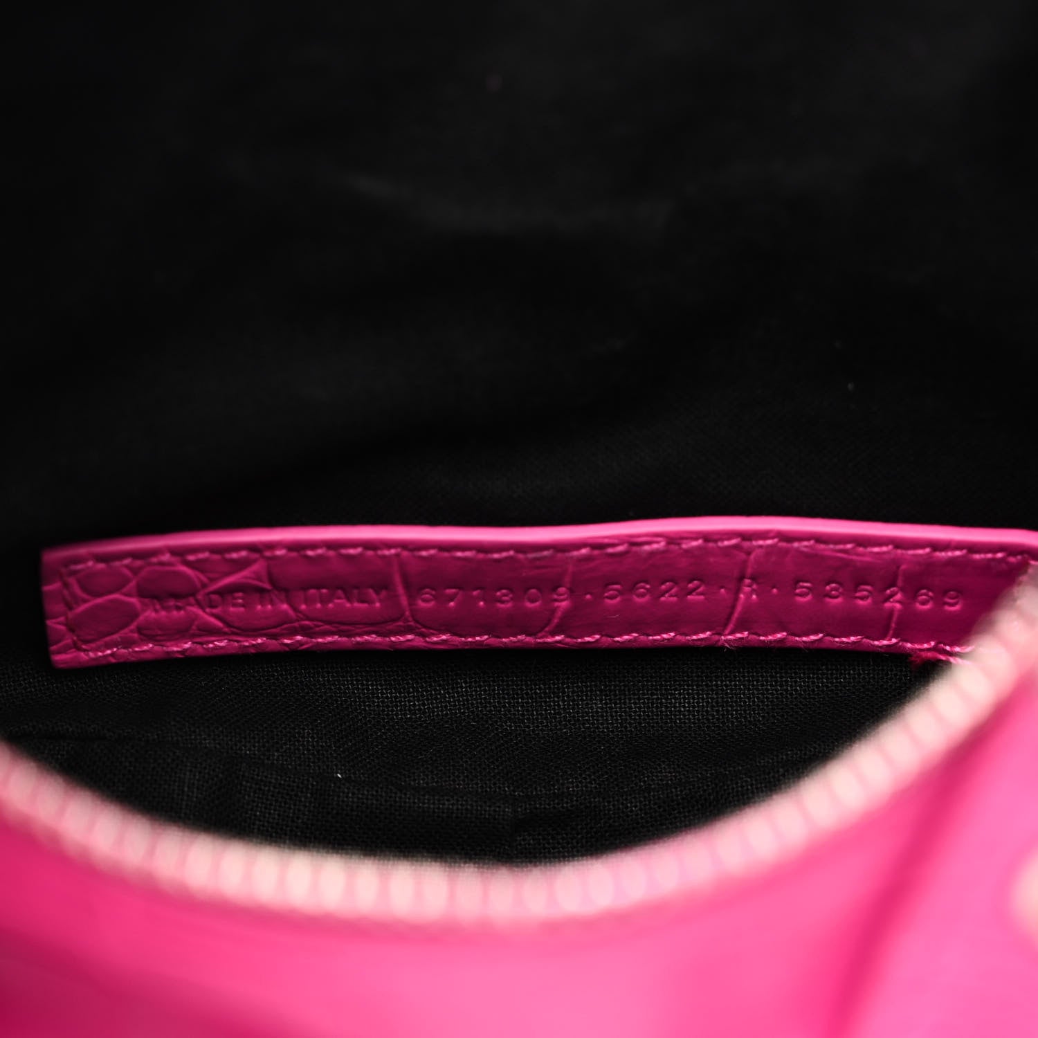 Balenciaga Extra Supple Calfskin Crocodile Embossed XS Le Cagole Shoulder Bag Lipstick Pink 8 of 11