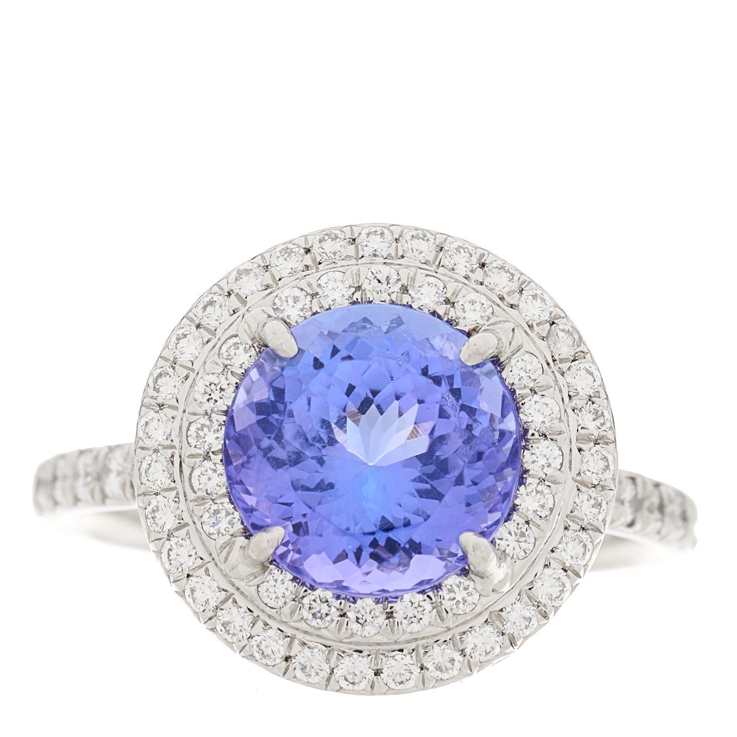 Tiffany Platinum Diamond Tanzanite Soleste Ring 54 6.75 1 of 5