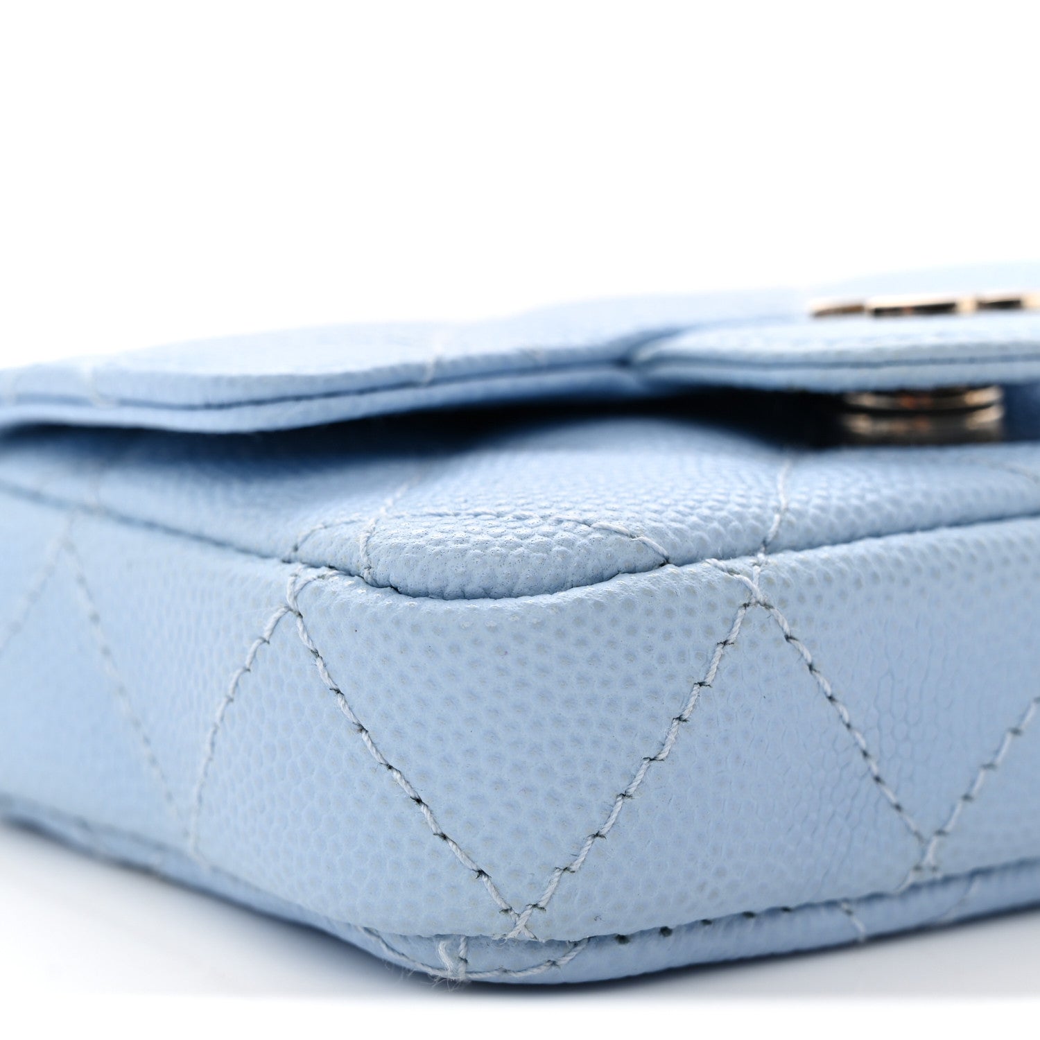 Chanel Caviar Quilted Mini Chain Belt Bag Light Blue 7 of 10