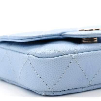 Chanel Caviar Quilted Mini Chain Belt Bag Light Blue 7 of 10
