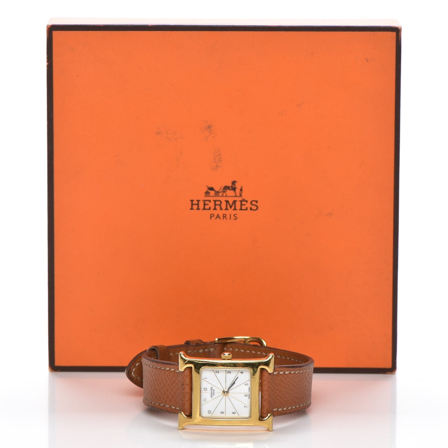 Stainless Steel Epsom 21mm Heure H Hour Quartz Watch Gold