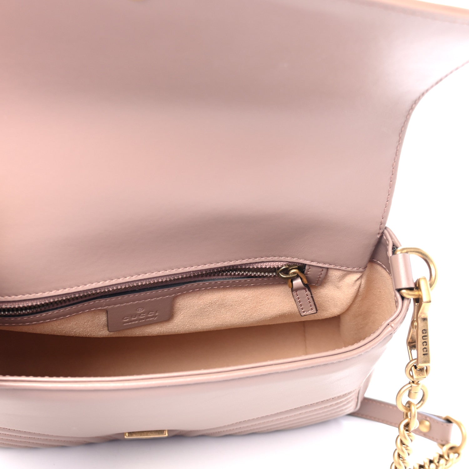 Gucci Calfskin Matelasse Small GG Marmont Top Handle Shoulder Bag Porcelain Rose 4 of 4