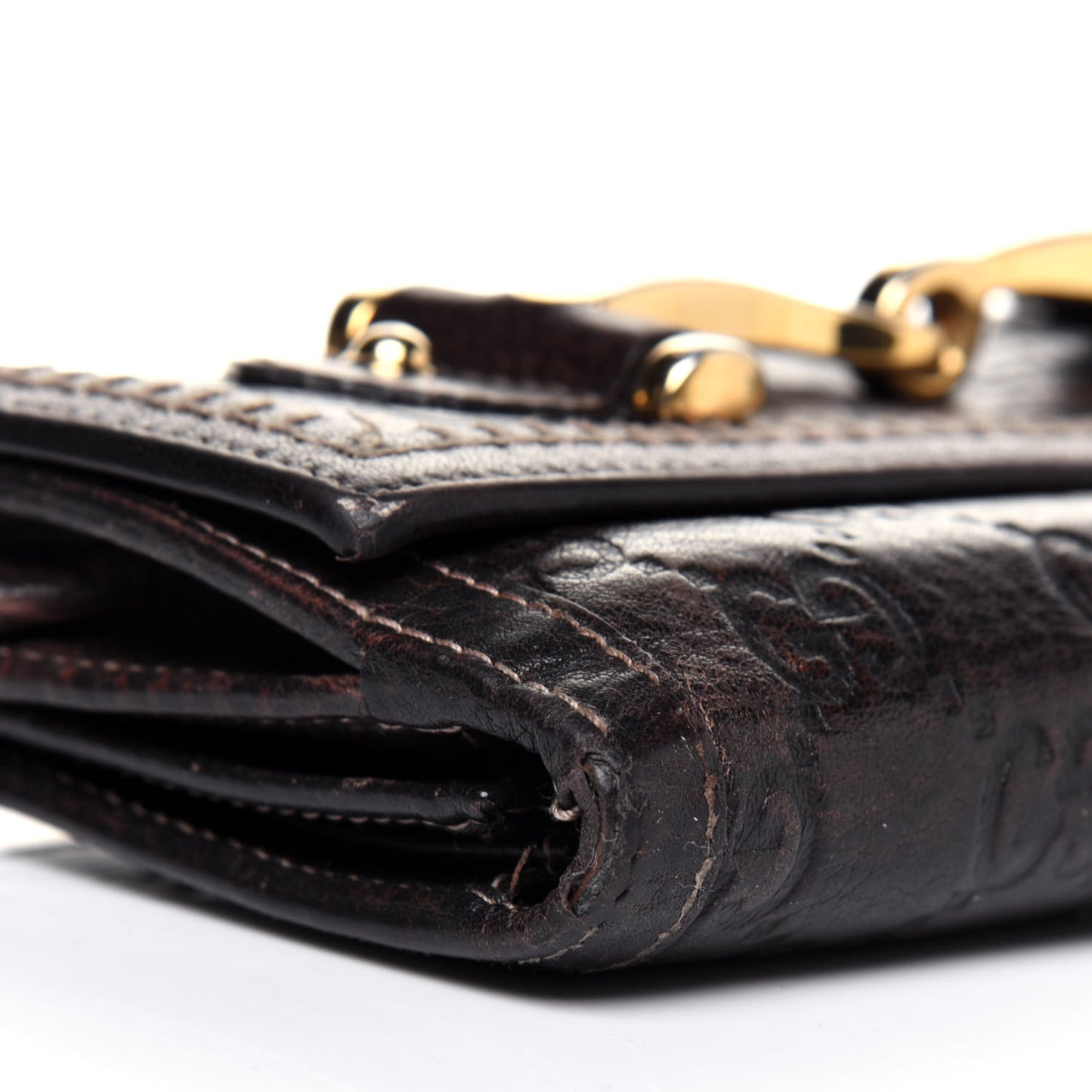Guccissima Horsebit Continental Wallet Dark Brown