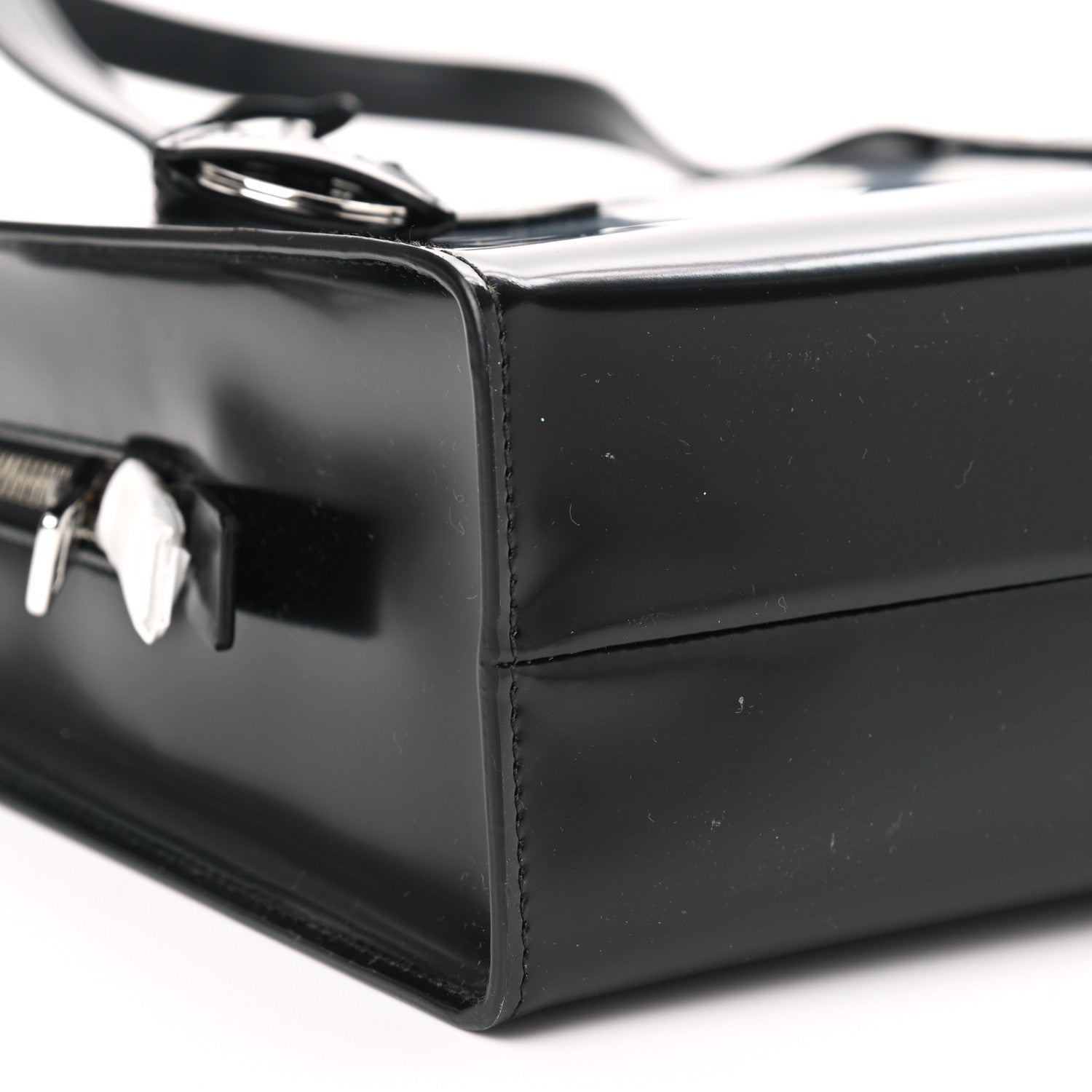 Prada Spazzolato Medium Re-Edition 1995 Double Handle Handbag Black 9 of 10