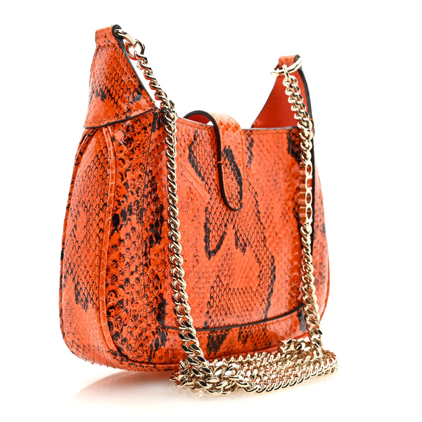 Snakeskin Mini Jackie Notte Bag Orange