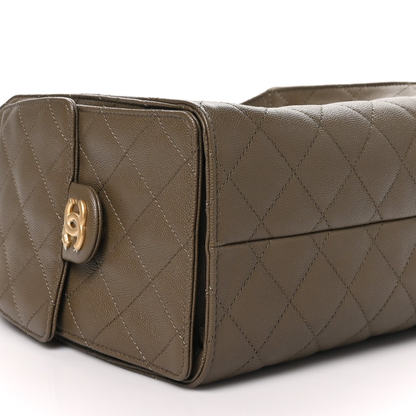 Caviar Quilted Small Chanel 25 Handbag Dark Khaki