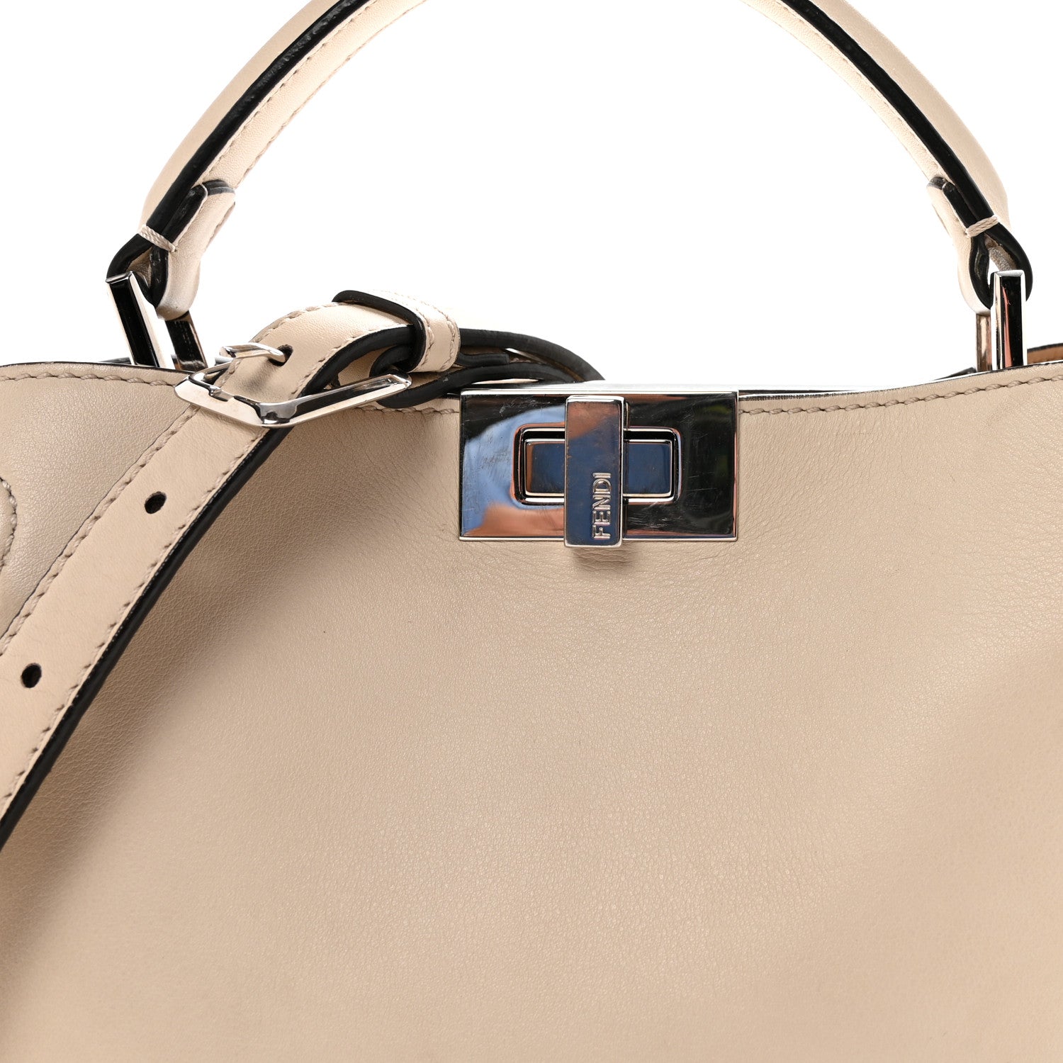 Fendi Vitello Tahiti Burro Bi-Color Medium Peekaboo Iconic Essentially Satchel Nuvola Rosa Bourbon 7 of 9
