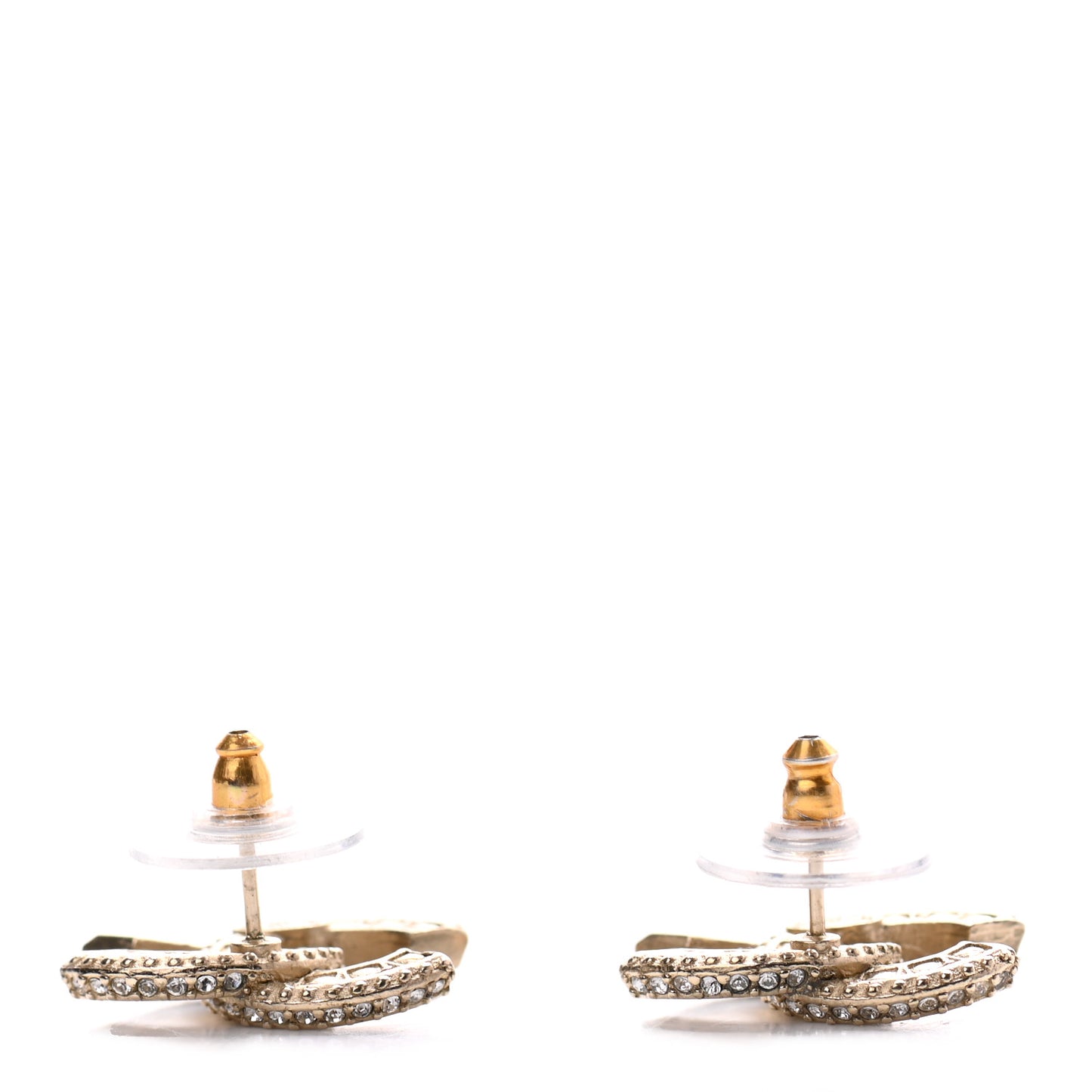 Crystal Timeless CC Earrings Light Gold