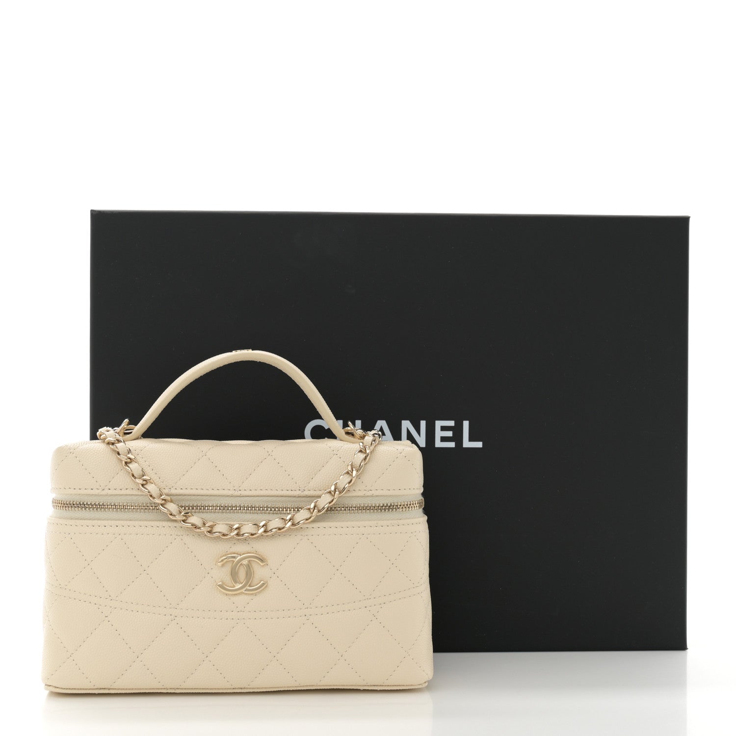 Chanel Caviar Quilted Trendy Handle Slim Vanity Ecru 11 of 11
