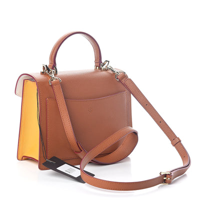 MCM Visetos Small Patricia Satchel Cognac White 3 of 9