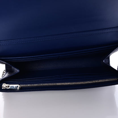 Christian Dior Grained Calfskin Diorama Croisiere Chain Wallet Blue 5 of 8