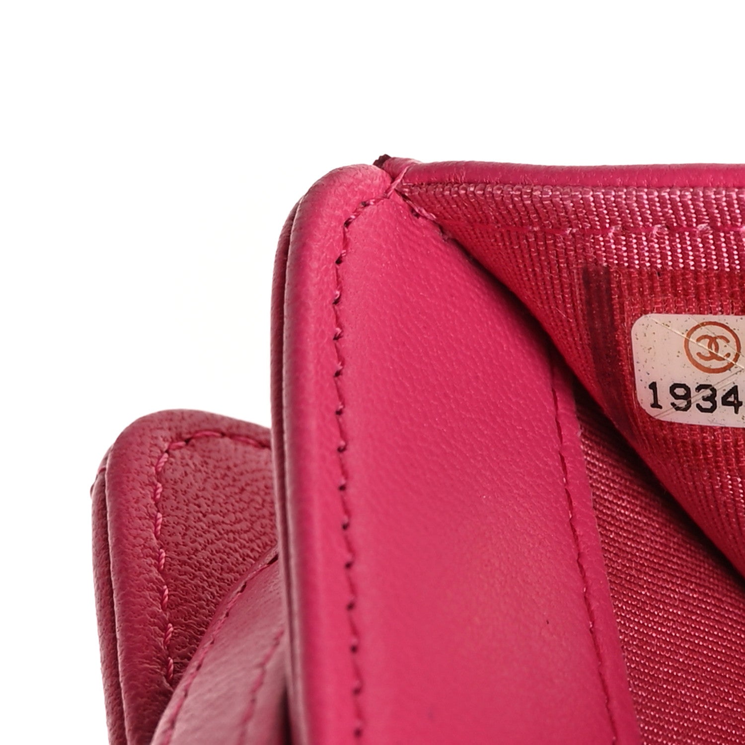 Chanel Lambskin Quilted CC French Wallet Dark Pink 8 of 9