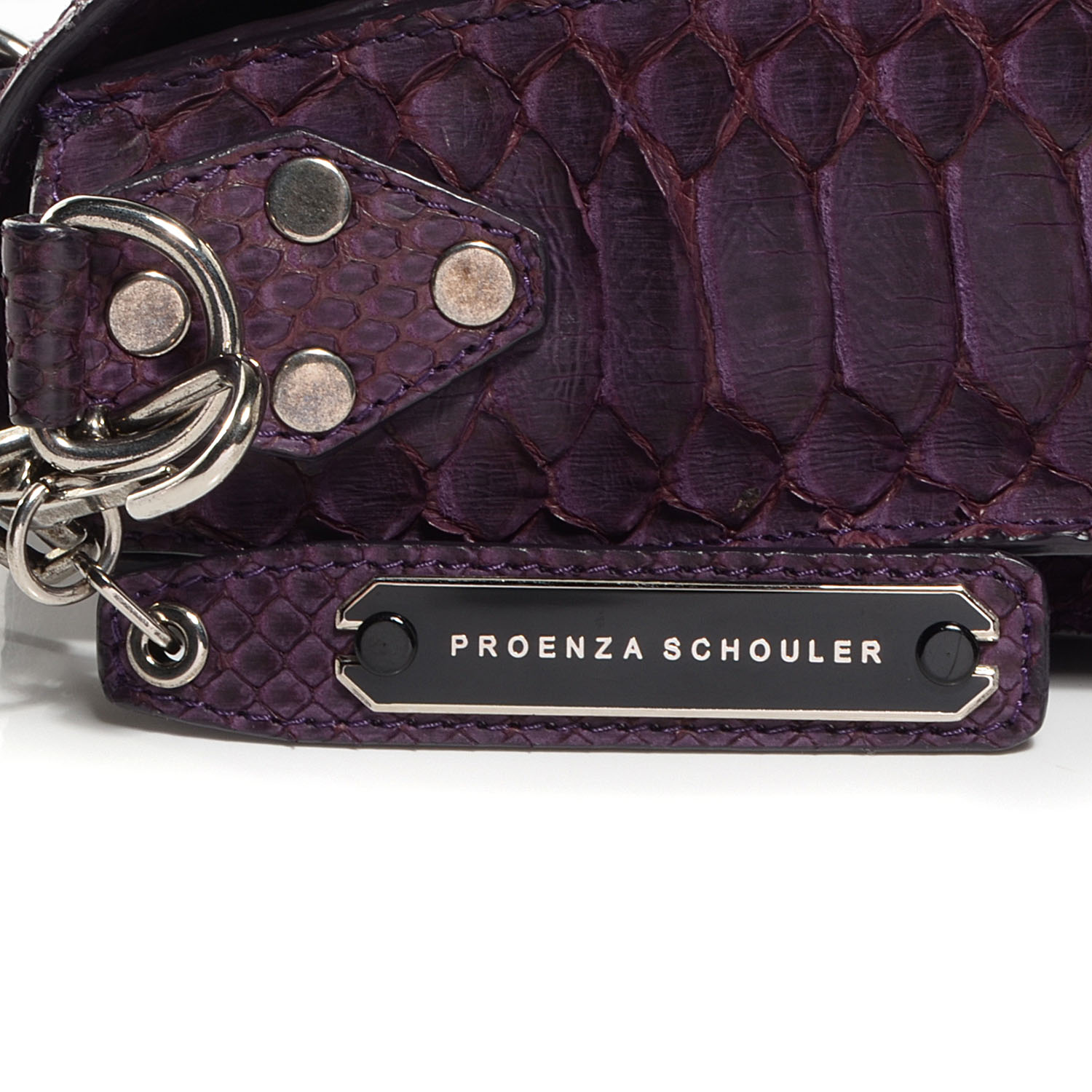 Proenza Schouler Python Medium PS1 Satchel Purple 7 of 15