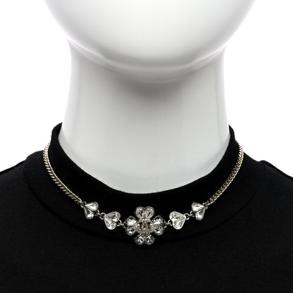 Chanel Crystal CC Clover Chain Choker Necklace Gold 2 of 4