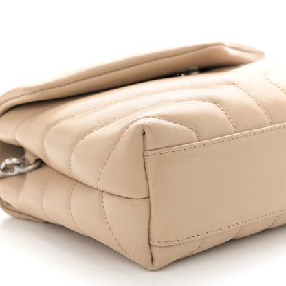 Saint Laurent Calfskin Y Quilted Monogram Toy Loulou Crossbody Bag Nude Powder 9 of 11