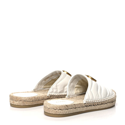 Gucci Nappa Matelasse GG Marmont Espadrille Slippers 37.5 Great White 4 of 8